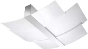 Image of Celia 3 Light Decorative Flush Ceiling Light Chrome, White, E27