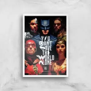 image of DC Justice League Giclee Art Print - A2 - White Frame