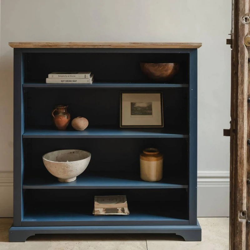 Image of Statement Furniture Florence Bookcase with Adjustable Shelves, Fully Assembled Bookshelf in Navy Navy Unisex