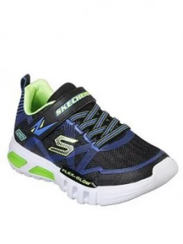 Image of Skechers Boys Flex Glow Trainer, Blue, Size 1 Older