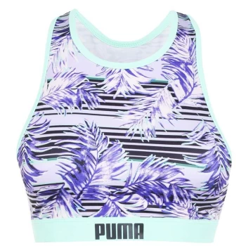 image of Puma Print Racerback Bikini Top - Purple