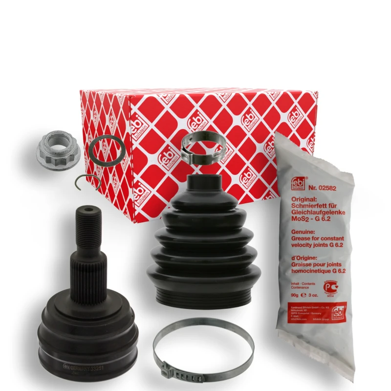 Image of FEBI BILSTEIN 33252 CV Joint with clamps, with grease Joint Kit,drive shaft (5)