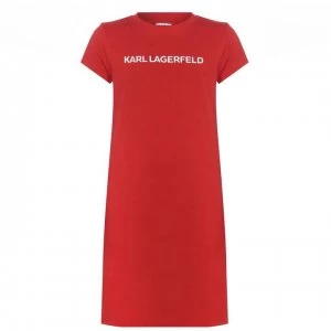 image of KARL LAGERFELD Junior Girls Classic T Shirt Dress - Rouge 988