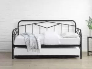 Image of Flintshire Axton 3ft Single Sand Blast Black Metal Day Bed Frame