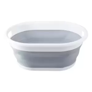 Image of Interiors by PH Collapsible Grey White Large Laundry Basket
