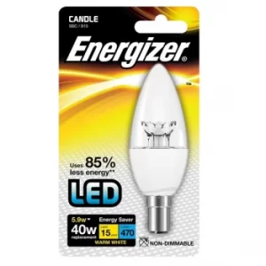 Image of Energizer LED Candle Warm White SBC B15 5.4w 470lm