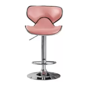 image of Heartlands Furniture Hillside Adjustable Height Bar Stool Pair Chrome and Pink