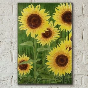 Image of Tile 8x12 Sunflowers By K Andy Wall Art