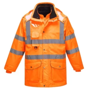 Image of Oxford Weave 300D Class 3 Hi Vis GO/RT 7-in-1 Traffic Jacket Orange 2XL