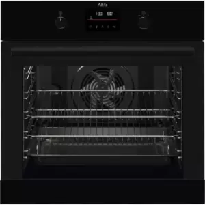 image of AEG BEB335061B Built In Electric Single Oven - Black - A+ Rated