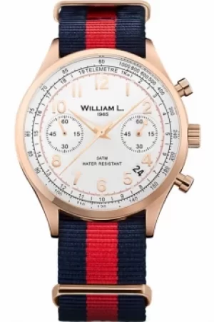 Mens William L 1985 Vintage Chrono Chronograph Watch WLOR01BCORRNBR