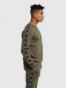 Image of Reebok Essentials Tape Crew, Green, Size 2XL, Men