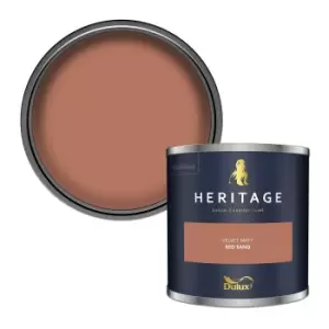 Image of Dulux Heritage Velvet Matt Red Sand Matt Emulsion Paint 125ml
