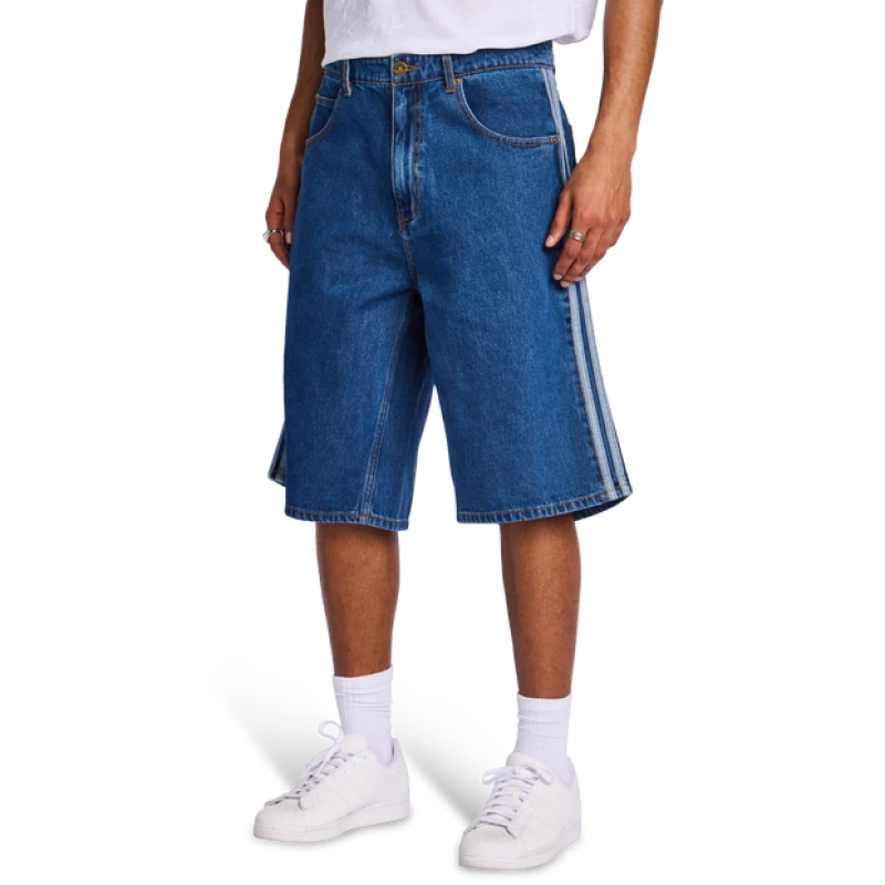 Image of Adidas Firebird|Firebird Denim Men Shorts - Blue - Size XS/S - 28'' - Cotton Denim