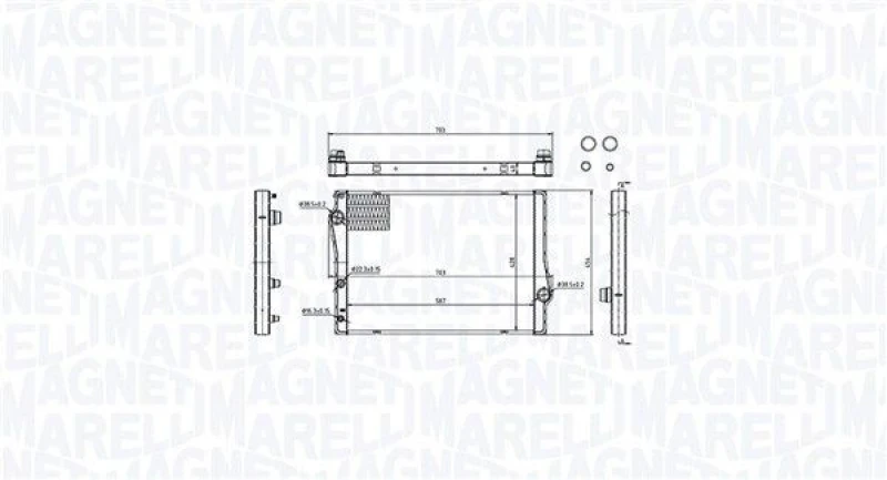 Image of MAGNETI MARELLI Engine radiator MAGNETI MARELLI 350213214700