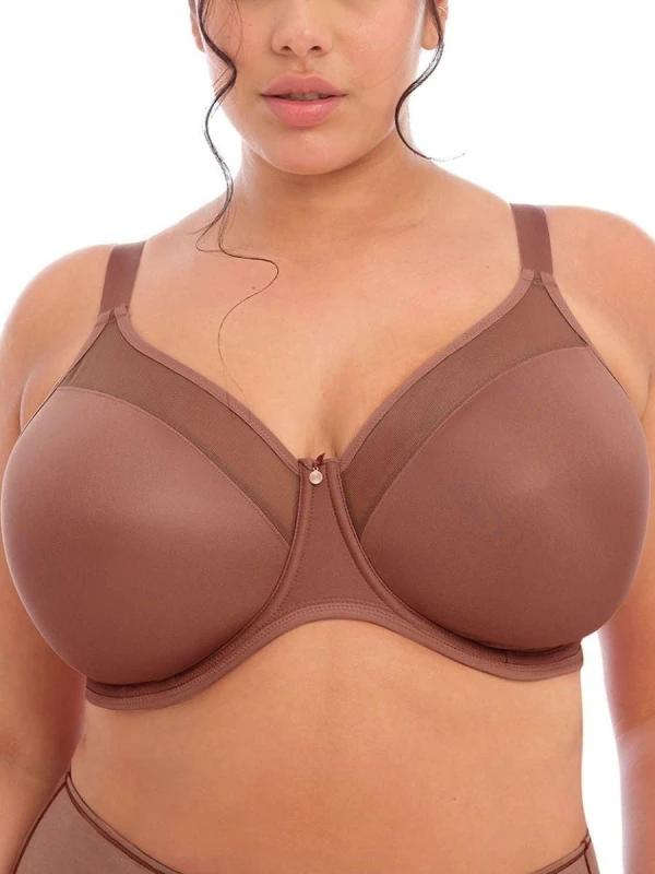 Image of Elomi Womens non-padded underwired molded bra Elomi Smooth Marron Female 95G