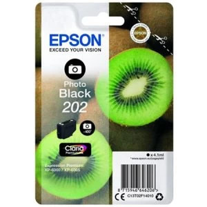 Image of Epson 202 Kiwi Photo Black Ink Cartridge