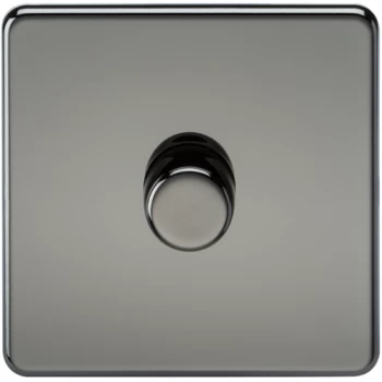 Image of KnightsBridge 60-400W 1G 2 Way 230V Screwless Black Nickel Electric Dimmer Switch