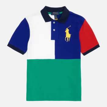 Image of Polo Ralph Lauren Boys' Colour Block Polo Shirt - Active Royal Multi - 10 Years