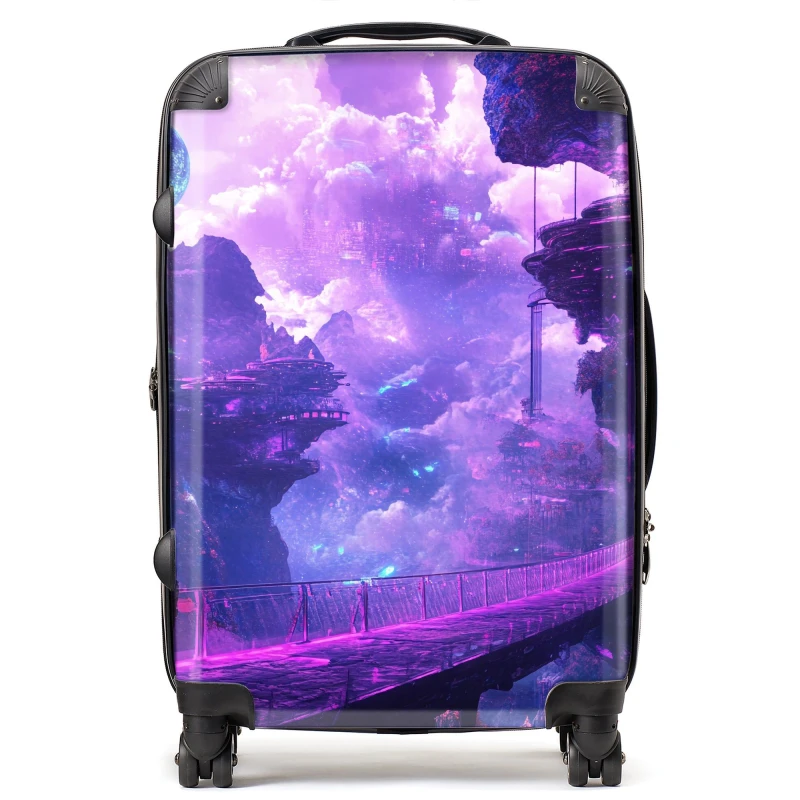 Image of Designer Luggage Elena Sable: 00022 Suitcase in Purple Size: Large Purple Unisex Large