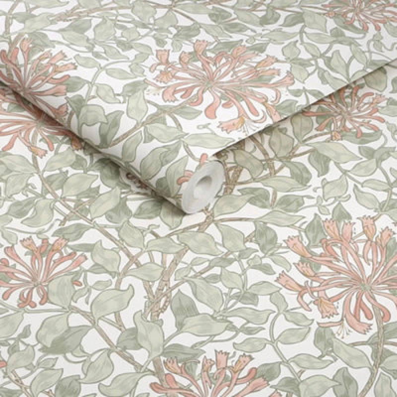 Image of William Morris at Home Honeysuckle Maytime Wallpap Wallpaper One size Maytime 73439290000