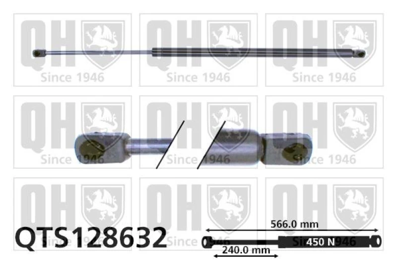 Image of QUINTON HAZELL Tailgate strut QUINTON HAZELL QTS128632