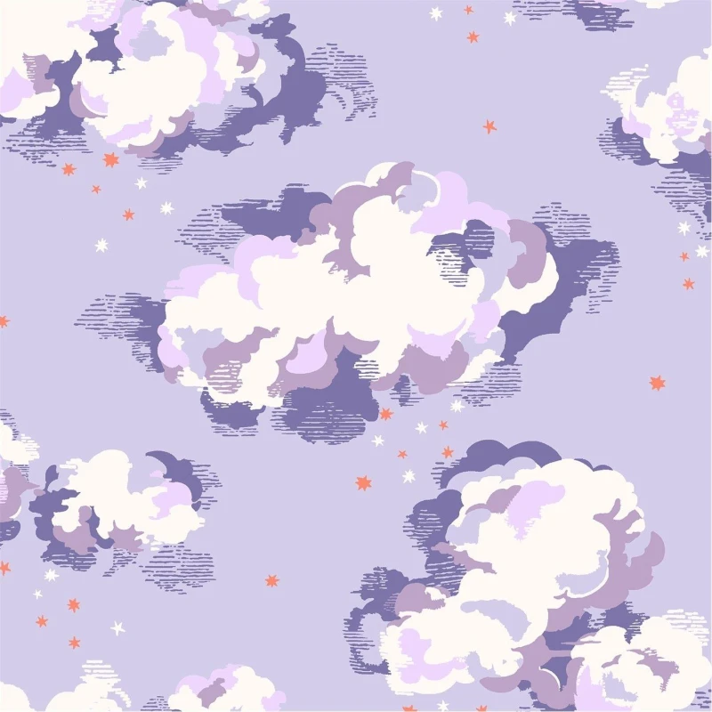 Image of Cath Kidston Silver Linings Violet Wallpaper Violet unisex One size