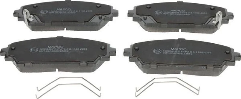 Image of MAPCO 106034HPS Brake pad set Front Axle, with acoustic wear warning, with accessories Brake Pad Set,disc brake (402)
