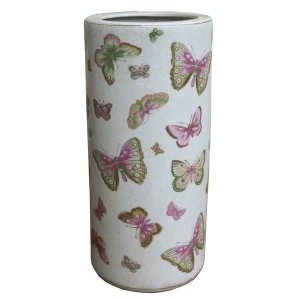 image of Ceramic Umbrella Stand, Butterfly Design