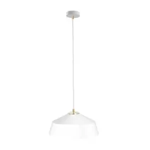 image of Atto Dome Pendant Ceiling Light White, Gold, 34cm, 1x E27