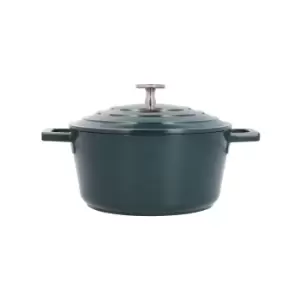 image of Cast Aluminium Hunter Green Casserole Dish, 20cm, 2.5 Litre, Gift Boxed