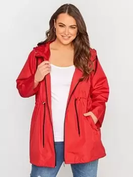 Image of Yours Clothing Pocket Parka Red, Red, Size 26-28, Women