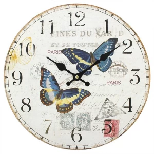 image of Shabby Chic Double Butterfly Wall Clock