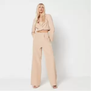 Missguided Tailored Wide Leg Trousers - Beige