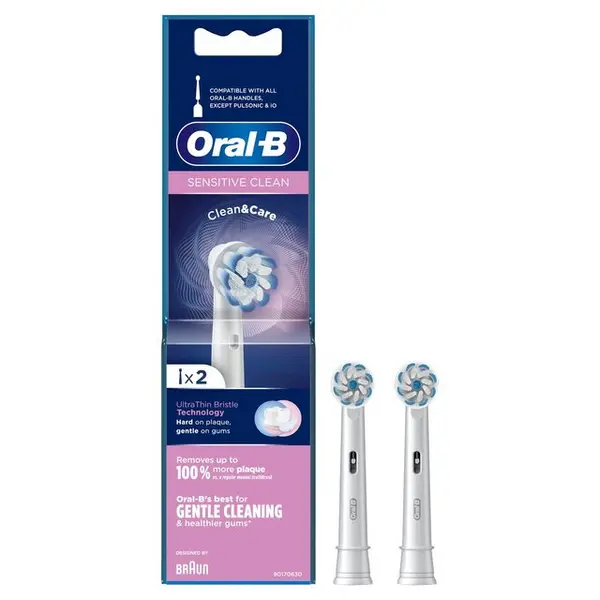 Oral B Sensitive Clean Electric Toothbrush Replacement Head 2Pcs