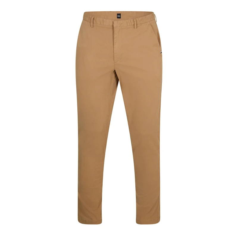 Image of Boss Mens Kaito3-D Straight Leg Trousers - Beige Male 30