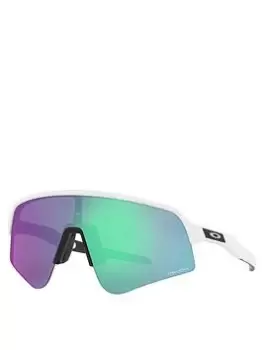 Oakley Sutro Lite Sweep Matte White Rectangle Frame Prizm Road Jade Lens Sunglasses