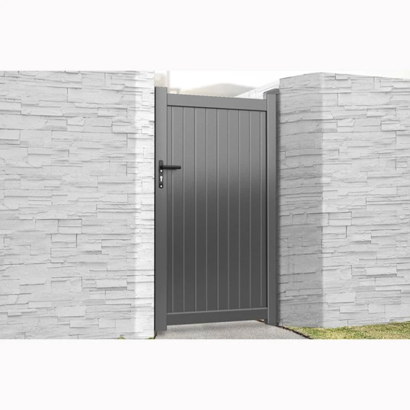 Image of Ready Made Gates Pedestrian Gate 900x1600mm Grey - Vertical Solid Infill & Flat Top Grey Unisex