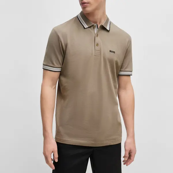 Image of BOSS Green Paddy Cotton-Pique Polo Shirt - XL Green Tops male 50469055-334 XL
