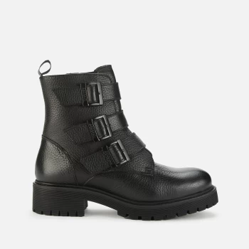 Image of Barbour International Womens Stenmark Leather Biker Boots - Black - UK 5