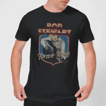Image of Rod Stewart Forever Young Mens T-Shirt - Black - 3XL - Black