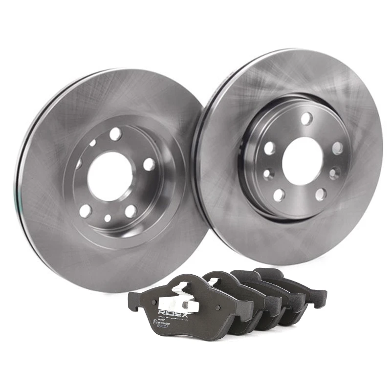 Image of RIDEX 3405B3011 Brake disc and pads set Front Axle, Brake Disc Type: Externally Vented, excl. wear warning contact Brake Set,disc brakes (3405)