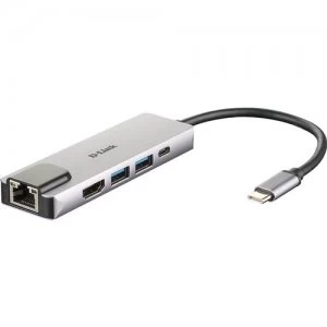 image of D-Link DUB-M520 notebook dock/port replicator Wired Thunderbolt 3 Aluminium Black