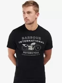 Image of Barbour International Alter Graphic Logo T-Shirt, Black Size M Men