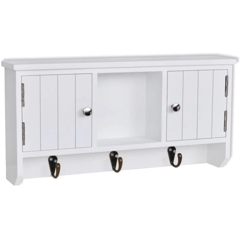 Image of VIDAXL Vidaxl - Wall Cabinet for Keys and Jewelery with Doors and Hooks 241850