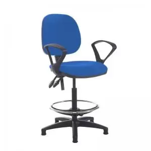 image of Jota draughtsmans chair with fixed arms - Scuba Blue