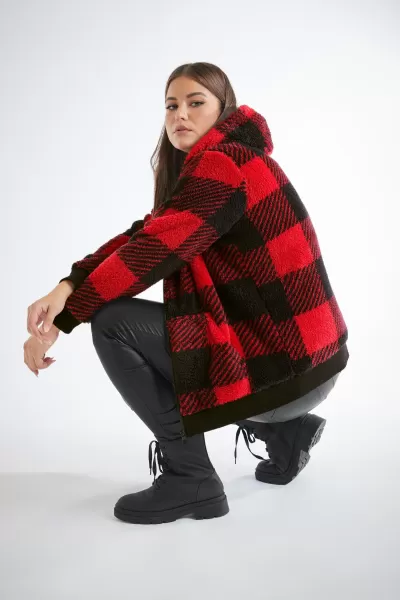 Image of Zip Through Printed Fleece Hoodie