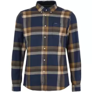 Image of Barbour Mens Folley Tailored Shirt Navy Medium