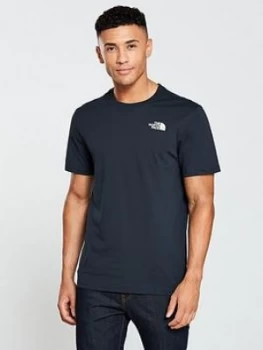 Image of The North Face Short Sleeve Red Box T Shirt Navy Size L Men