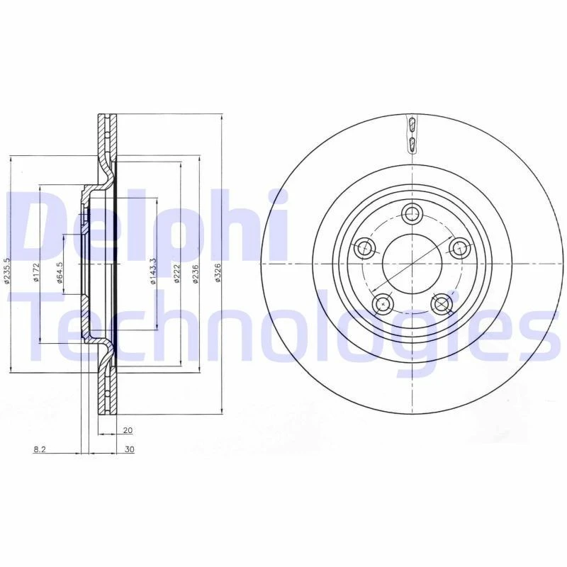 Image of DELPHI Brake disc DELPHI BG4202C